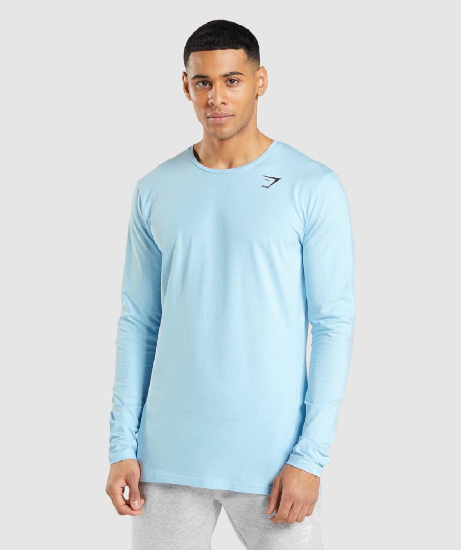 Μακρυμανικο Gymshark Essential ανδρικα Μπεζ μπλε | GR_IM9217