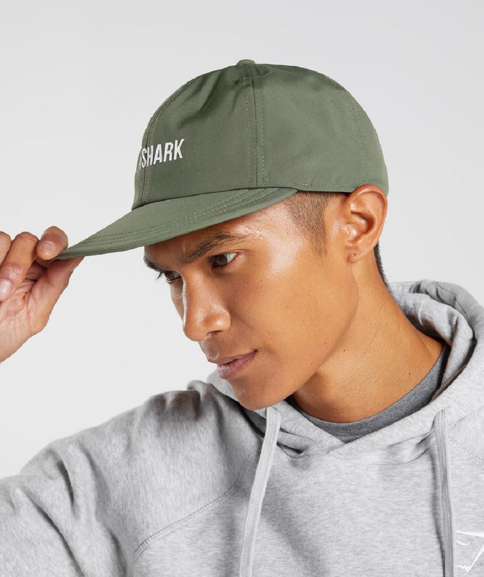 καπελα Gymshark Flat Peak ανδρικα Ελιά | GR_YQ6930