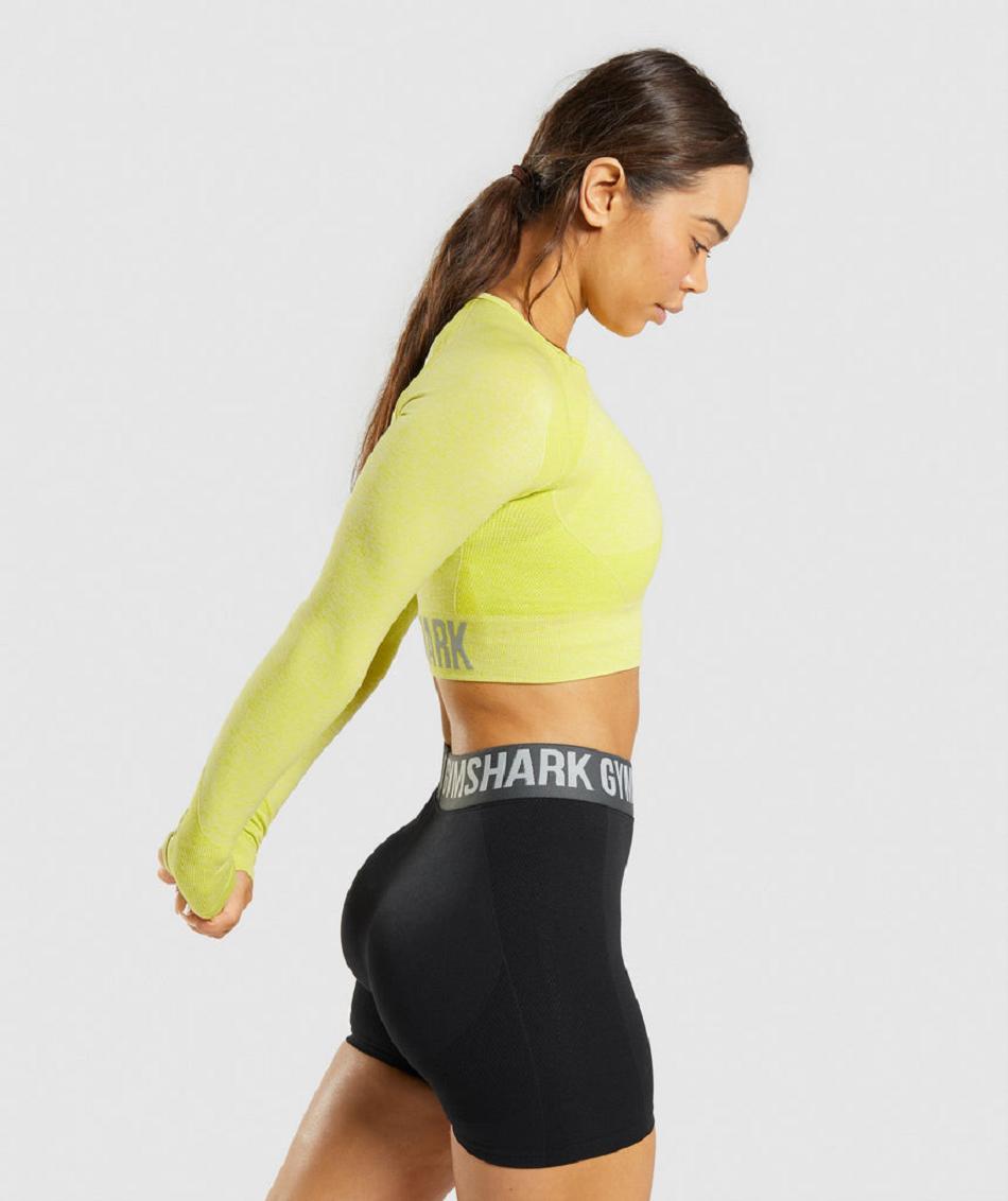 Μακρυμανικο Gymshark Flex Sports γυναικεια κίτρινα | GR_ED2796