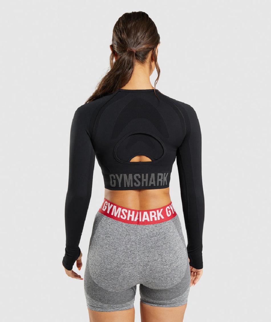 Μακρυμανικο Gymshark Flex Sports γυναικεια μαυρα | GR_UV4506