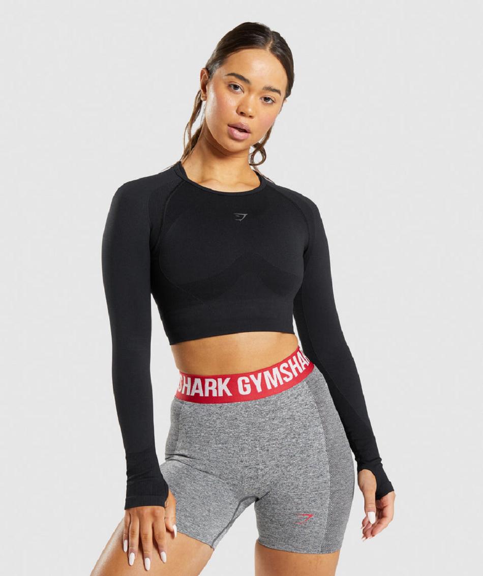 Μακρυμανικο Gymshark Flex Sports γυναικεια μαυρα | GR_UV4506