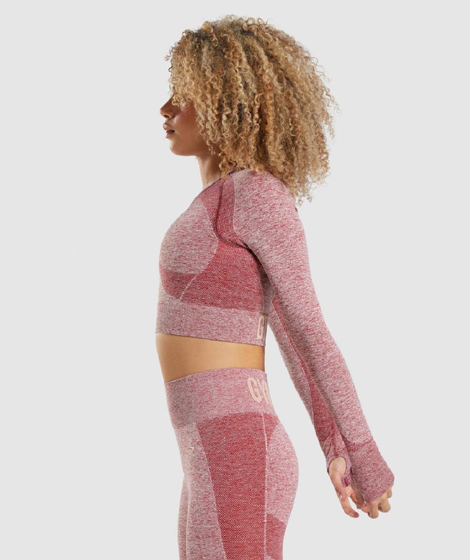 Μακρυμανικο Gymshark Flex Sports γυναικεια μπορντο | GR_V9734