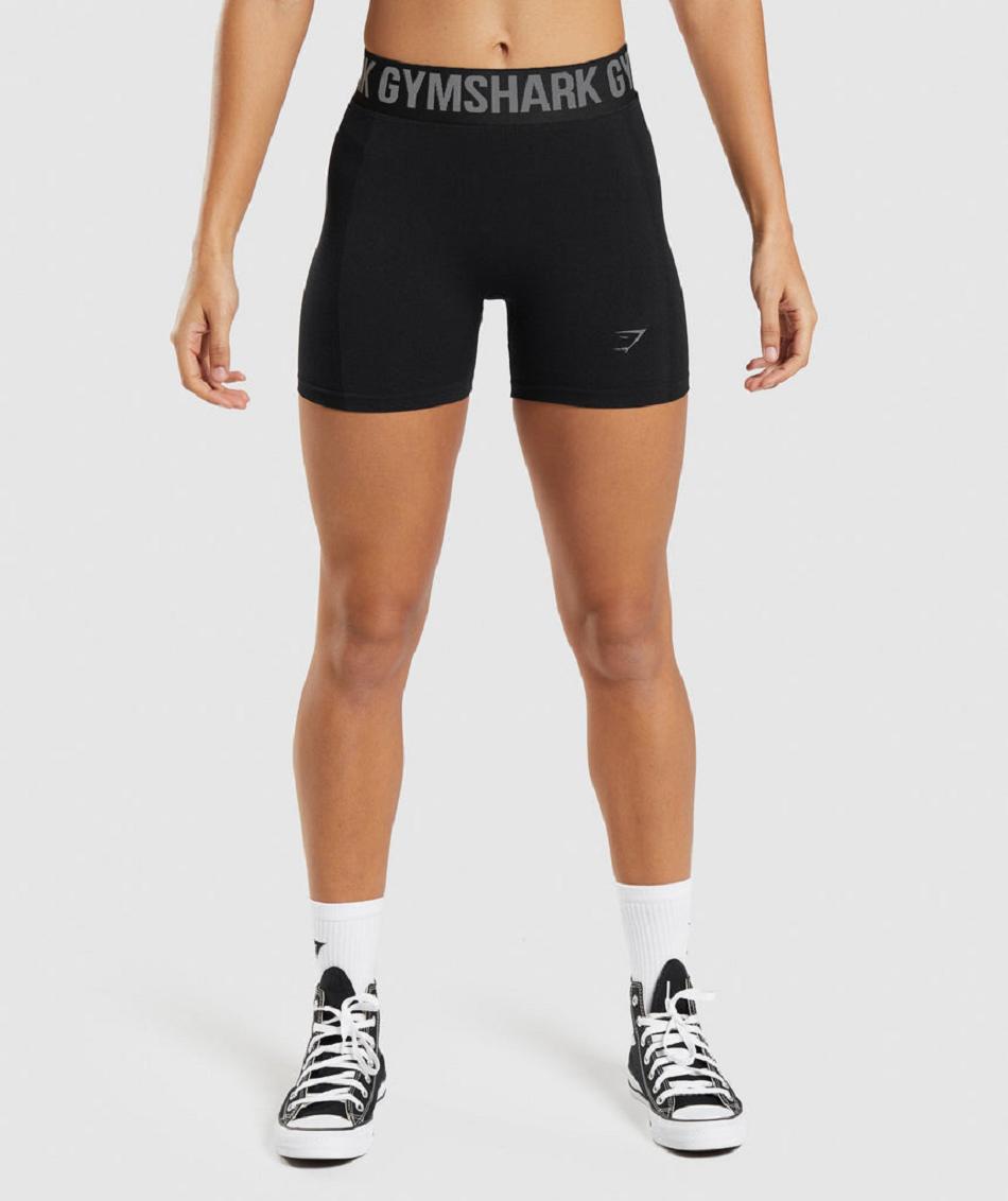 Σορτσ Gymshark Flex γυναικεια μαυρα γκρι | GR_YQ2874