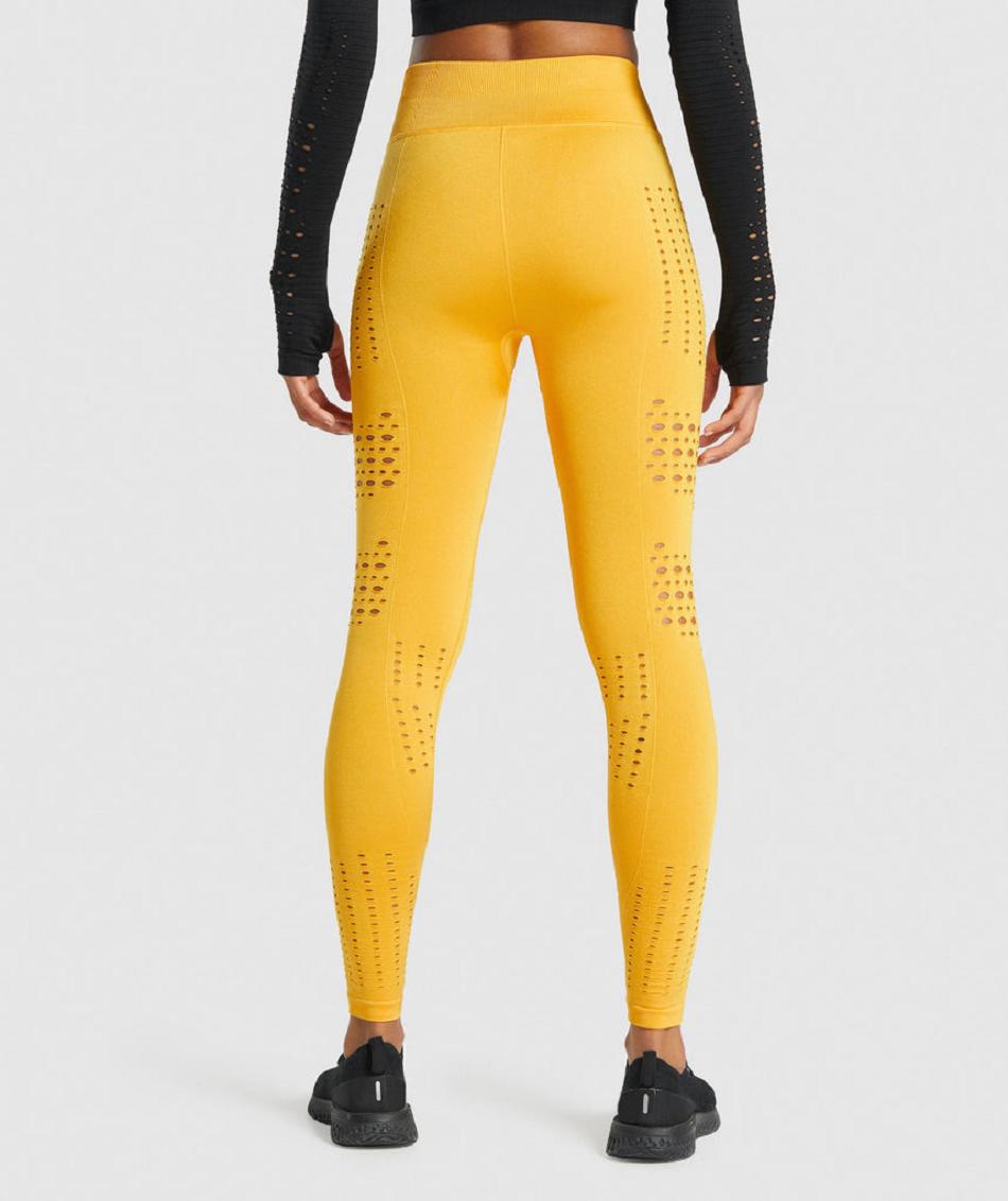 Κολαν Gymshark Glow Seamless Tights γυναικεια κίτρινα | GR_V4810