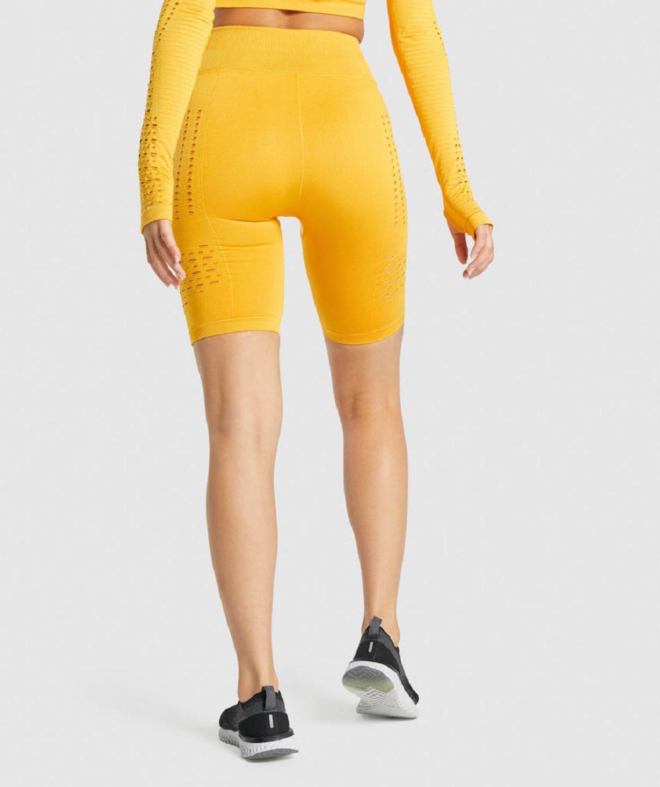 Σορτσ Gymshark Glow Seamless γυναικεια κίτρινα | GR_EC9220