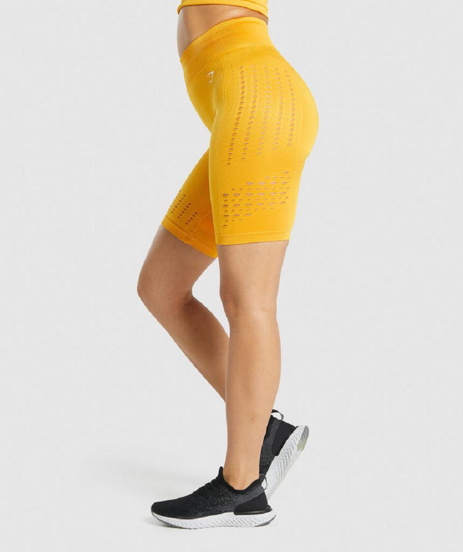 Σορτσ Gymshark Glow Seamless γυναικεια κίτρινα | GR_EC9220