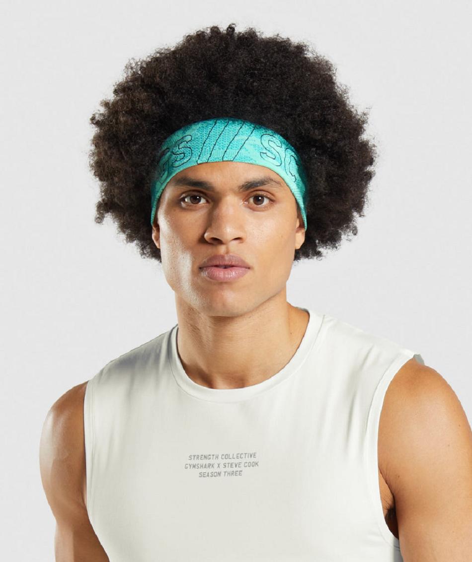 Εξοπλισμός Gymshark Gymshark//Steve Cook Headband ανδρικα μπλε | GR_YJ7512
