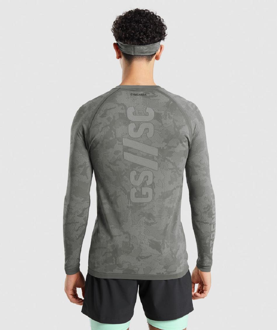 Μακρυμανικο Gymshark Gymshark//Steve Cook Seamless ανδρικα γκρι | GR_XC5809