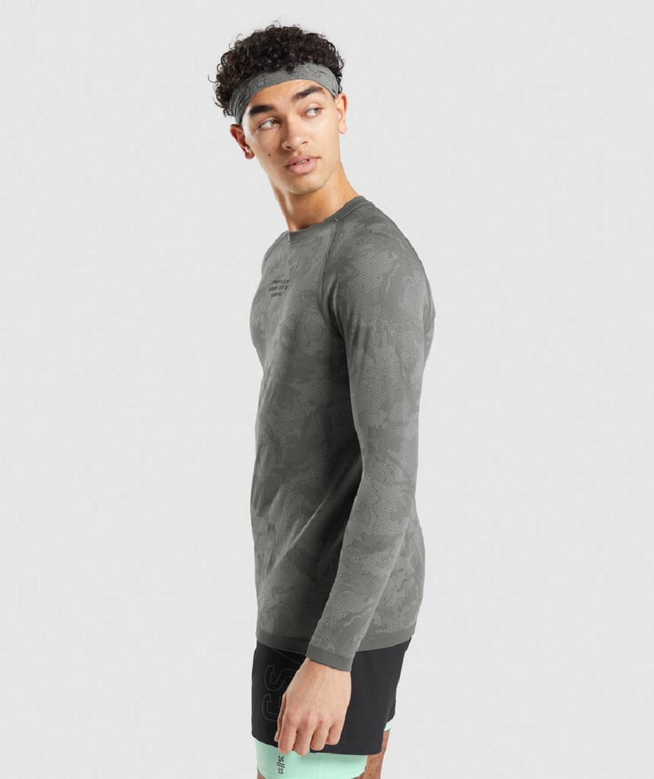 Μακρυμανικο Gymshark Gymshark//Steve Cook Seamless ανδρικα γκρι | GR_XC5809