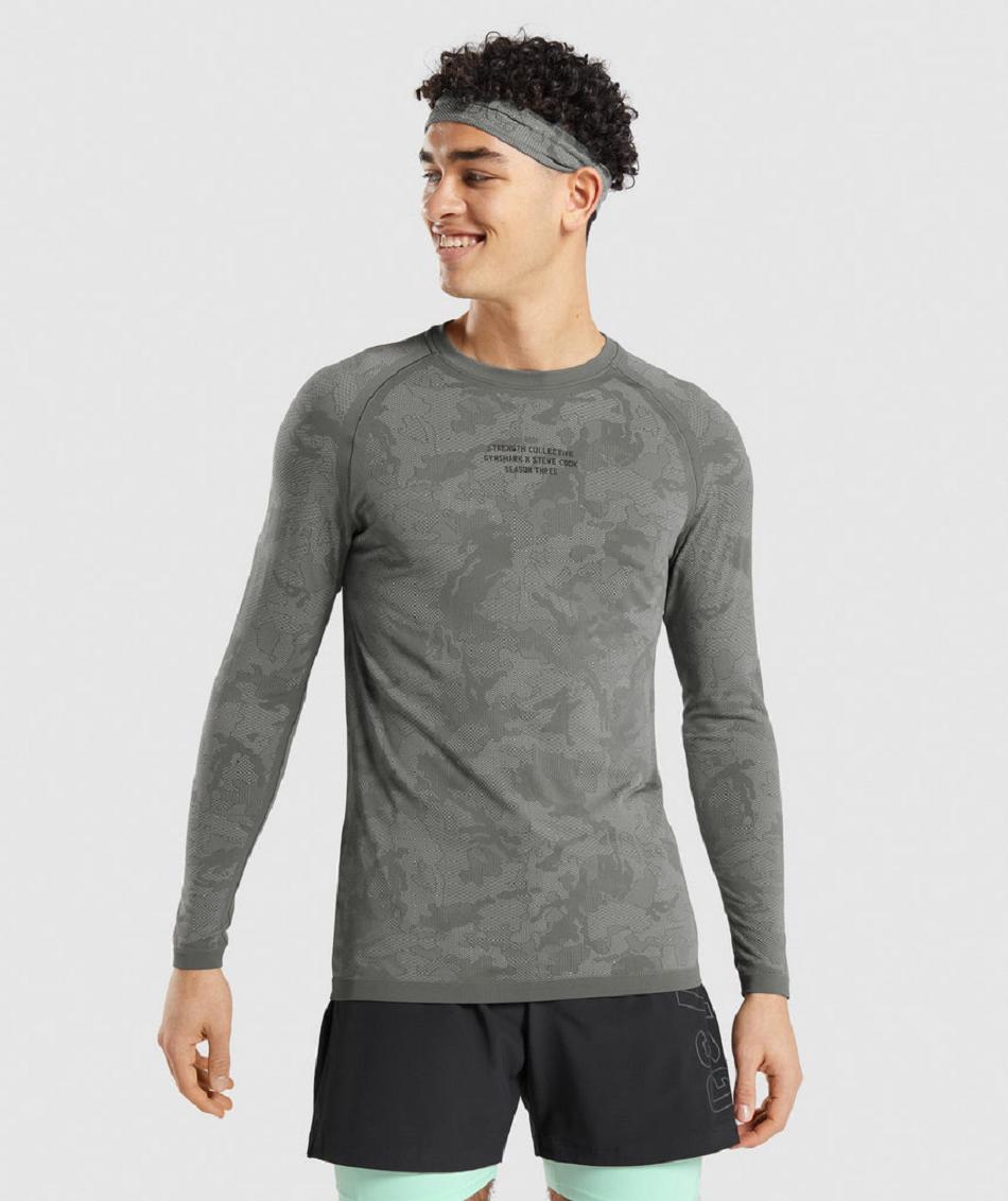 Μακρυμανικο Gymshark Gymshark//Steve Cook Seamless ανδρικα γκρι | GR_XC5809