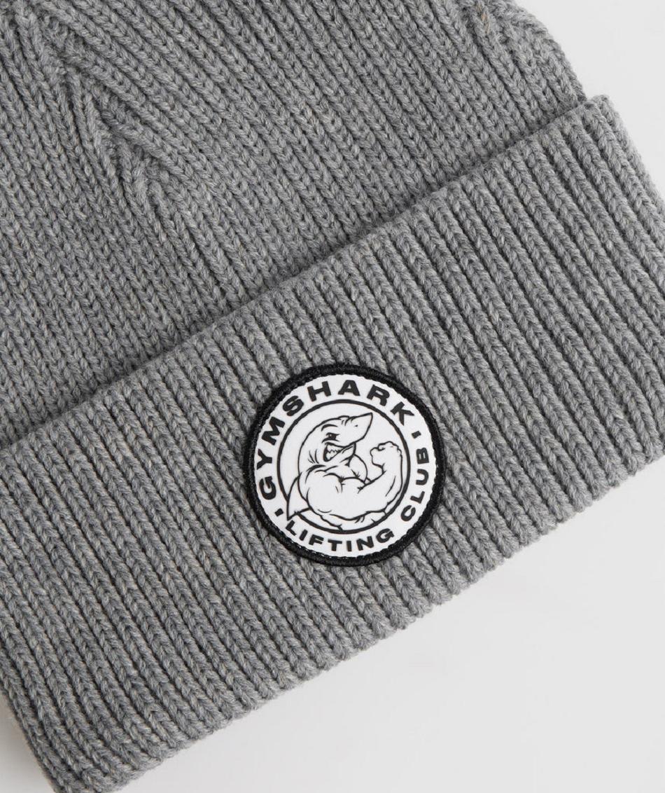 καπελα Gymshark Legacy Deep Cuff Beanie γυναικεια ανοιχτο γκρι | GR_ED9498