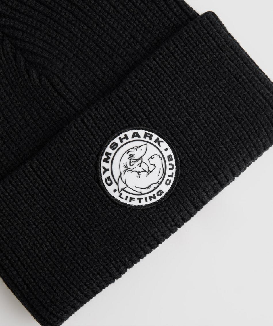 καπελα Gymshark Legacy Deep Cuff ανδρικα μαυρα | GR_EG8324