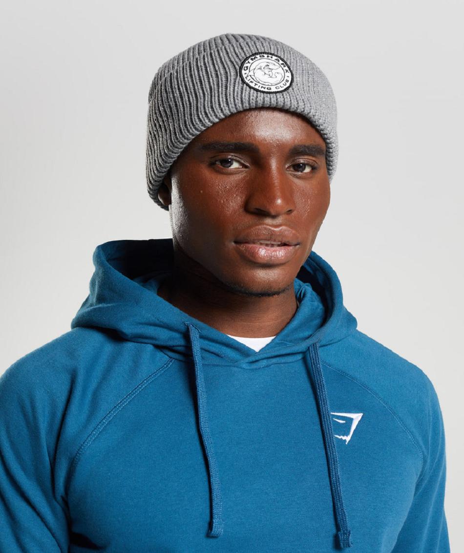 καπελα Gymshark Legacy Deep Cuff ανδρικα ανοιχτο γκρι | GR_QX8487
