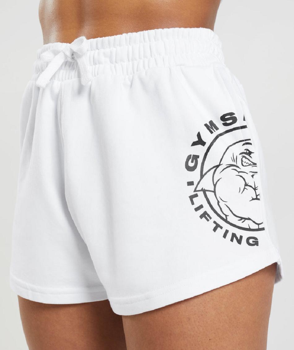 Σορτσ Gymshark Legacy γυναικεια ασπρα | GR_TA9853