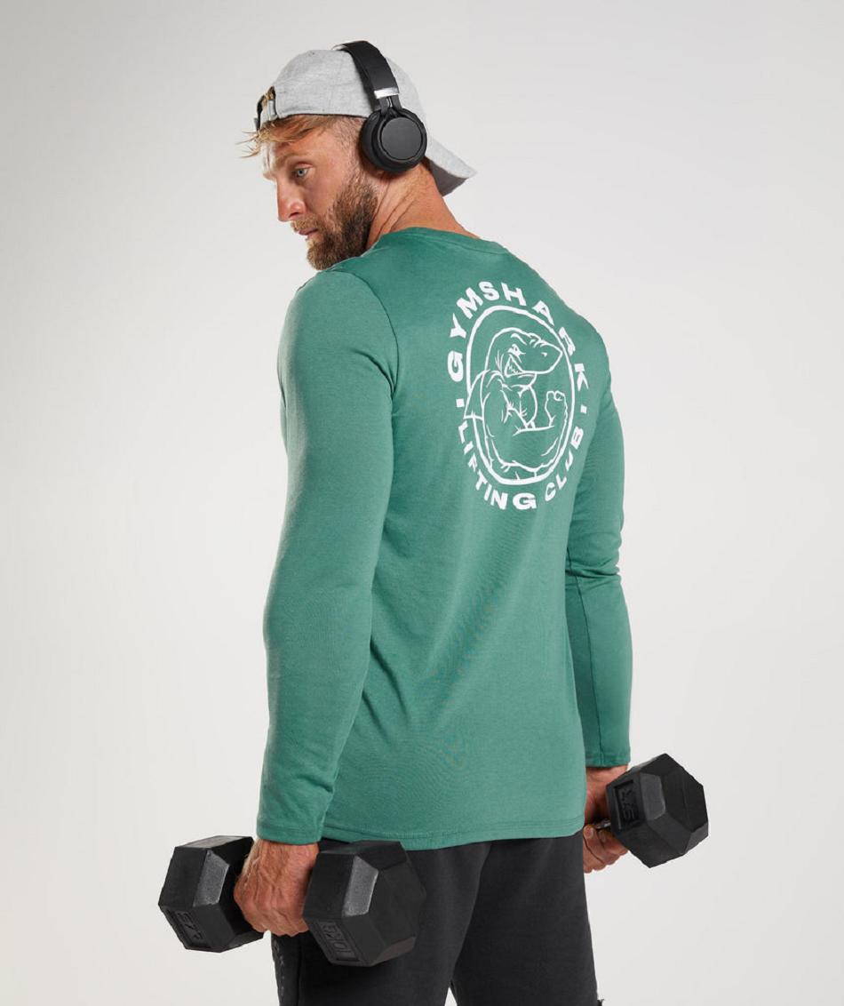 Μακρυμανικο Gymshark Legacy ανδρικα πρασινο | GR_YJ1794