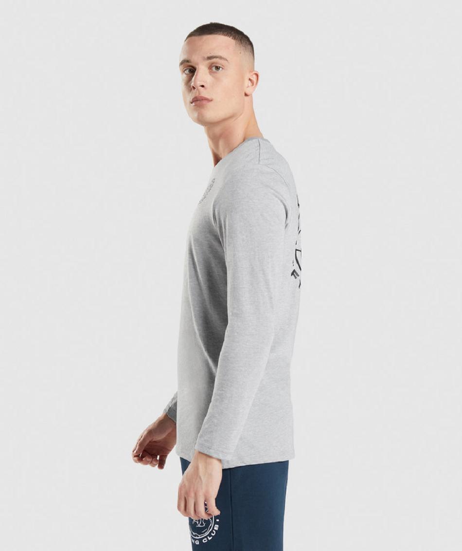 Μακρυμανικο Gymshark Legacy ανδρικα ανοιχτο γκρι | GR_YJ1117