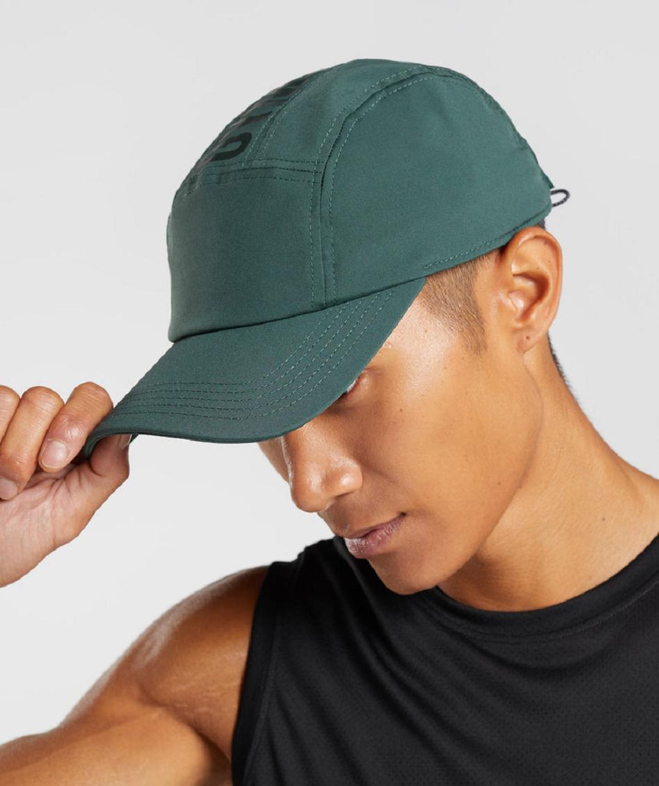καπελα Gymshark Logo 5 Panel ανδρικα οψιάνος πρασινο | GR_QX1201