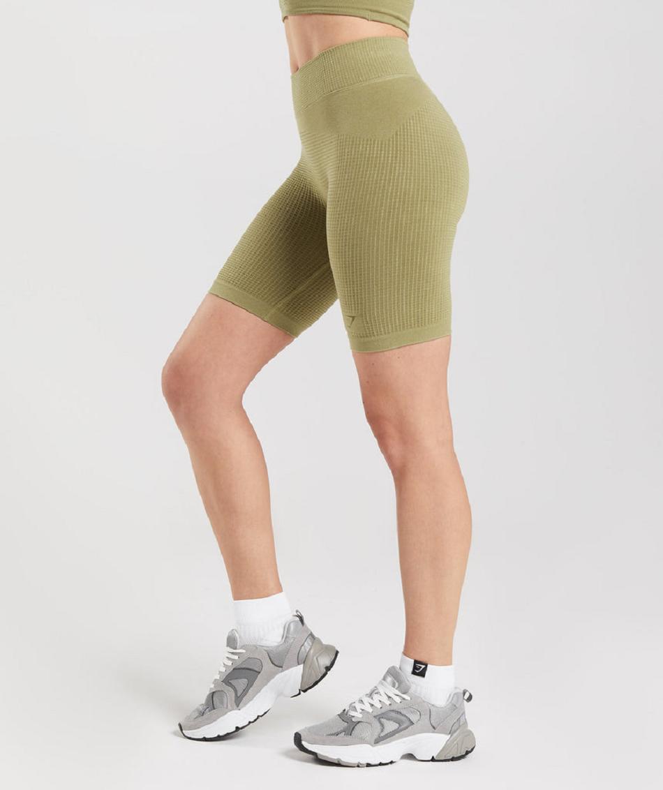 Σορτσ Gymshark Pause Seamless Cycling γυναικεια πρασινο | GR_CR3285