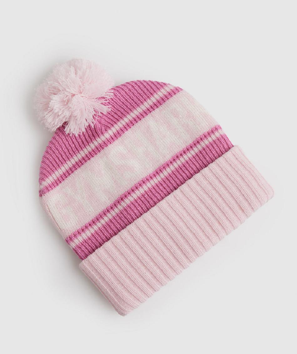 καπελα Gymshark Pom Beanie γυναικεια ροζ ροζ ασπρα | GR_NN2650