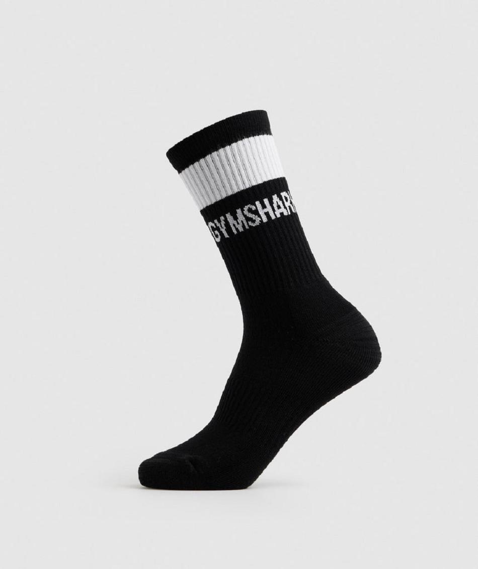 Καλτσεσ Gymshark Premium Jacquard Single ανδρικα μαυρα ασπρα | GR_N8174