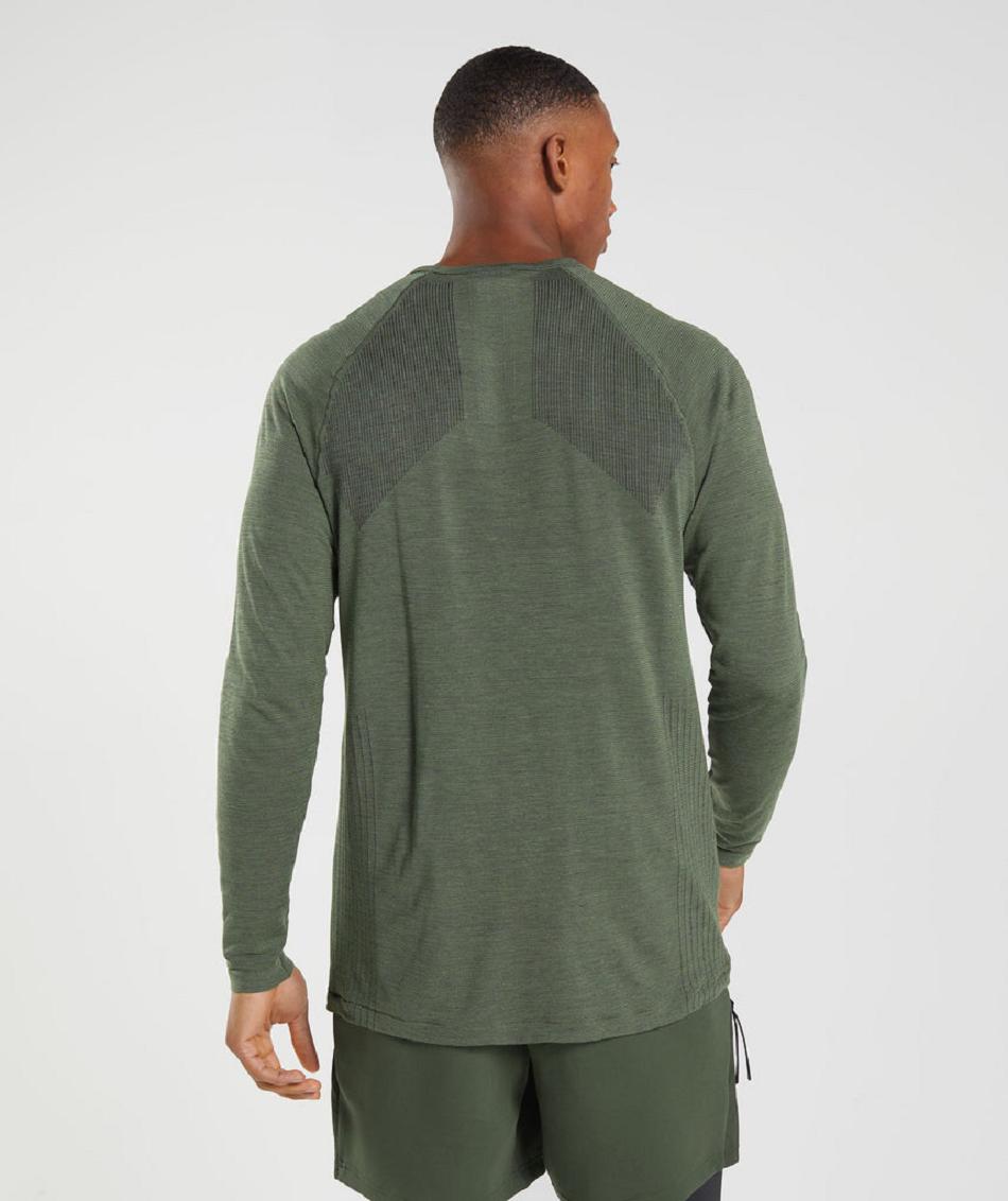 Μακρυμανικο Gymshark Retake Seamless ανδρικα Ελιά | GR_R6219