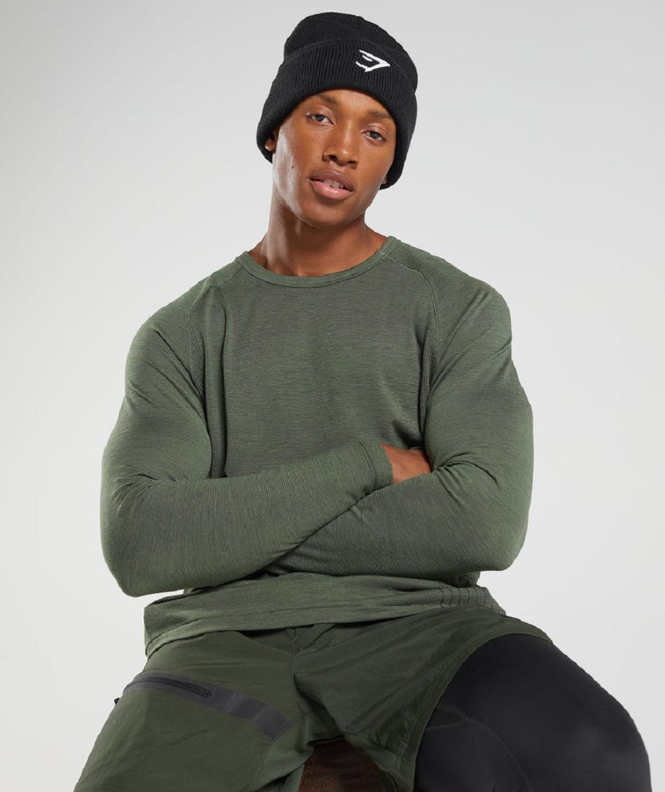 Μακρυμανικο Gymshark Retake Seamless ανδρικα Ελιά | GR_R6219