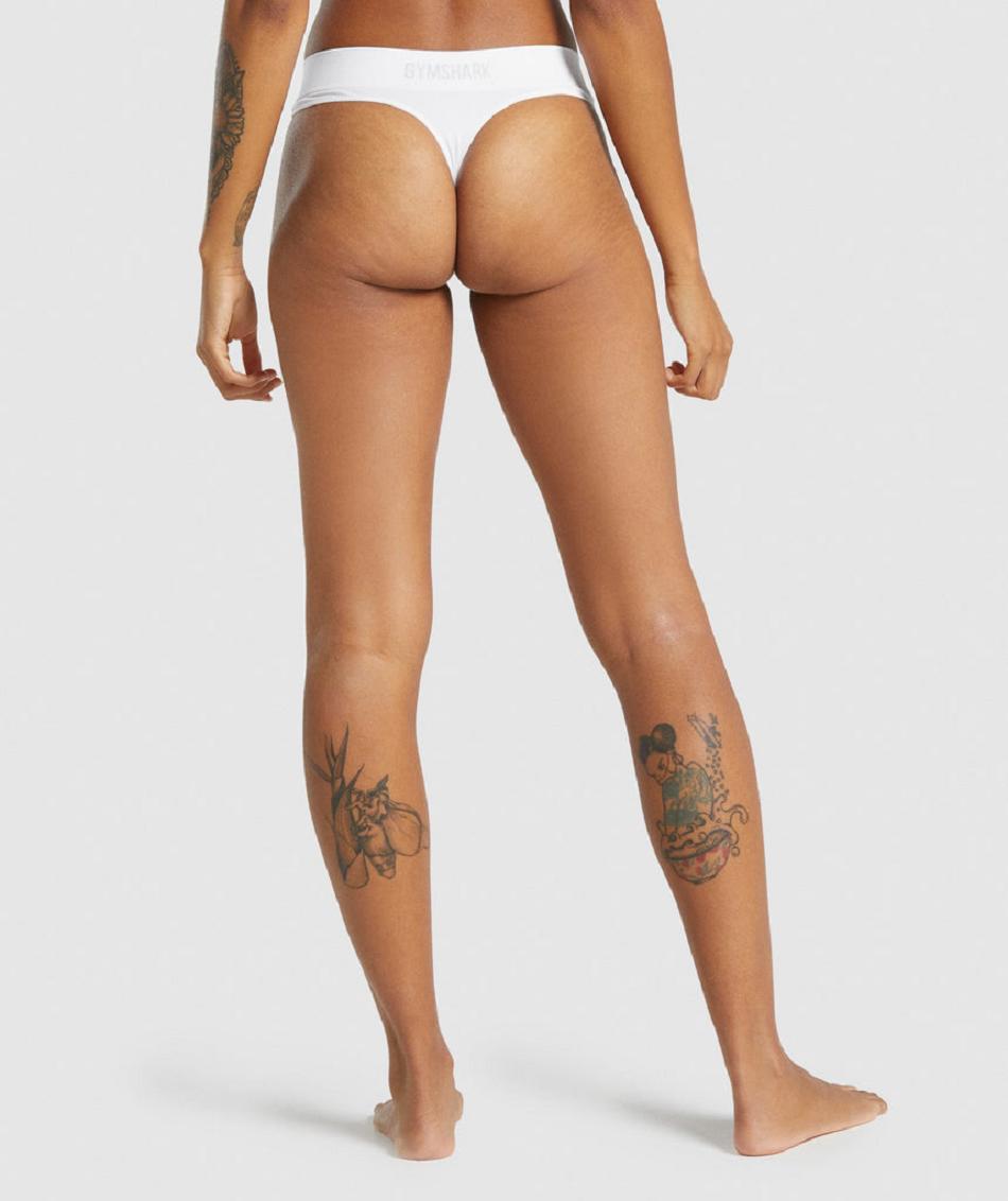 Στρινγκ Gymshark Seamless γυναικεια ασπρα | GR_K4406