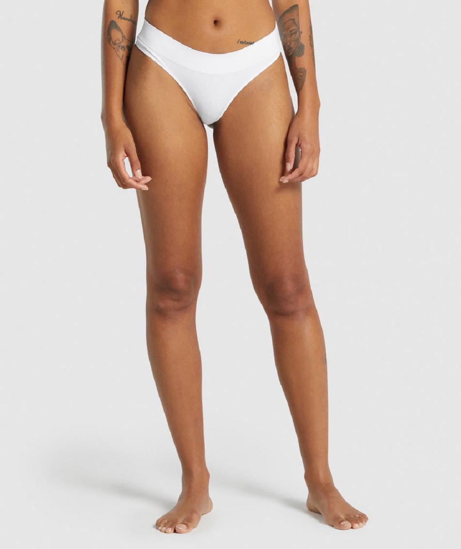 Στρινγκ Gymshark Seamless γυναικεια ασπρα | GR_K4406