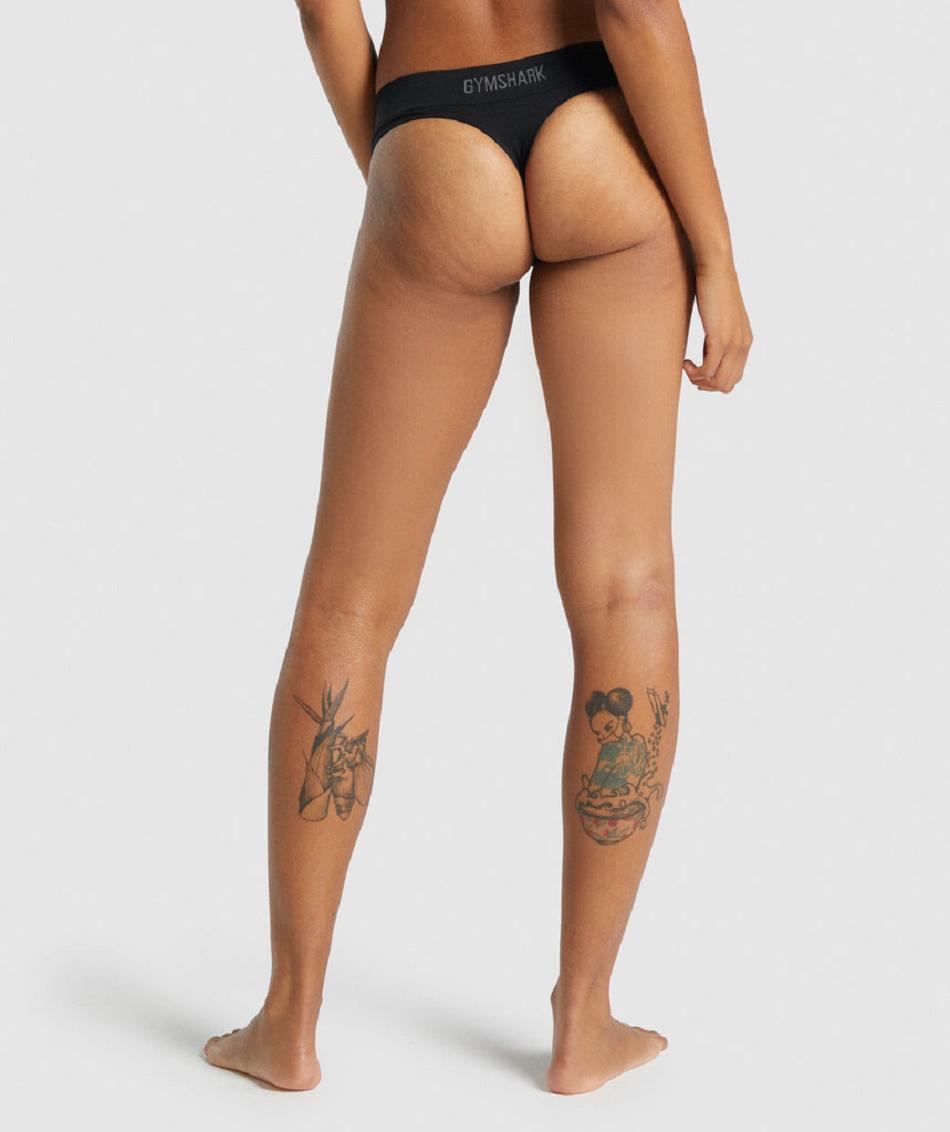 Στρινγκ Gymshark Seamless γυναικεια μαυρα | GR_NN8310
