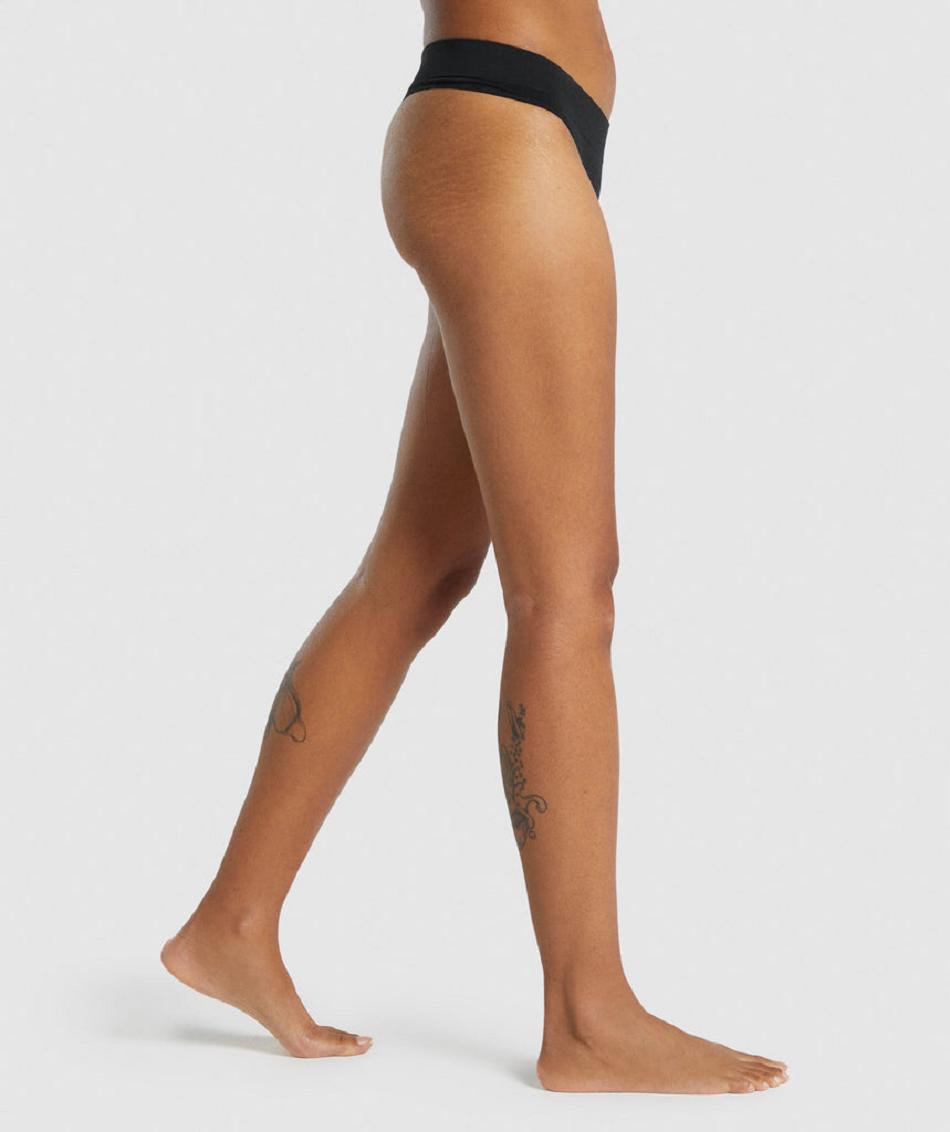 Στρινγκ Gymshark Seamless γυναικεια μαυρα | GR_NN8310