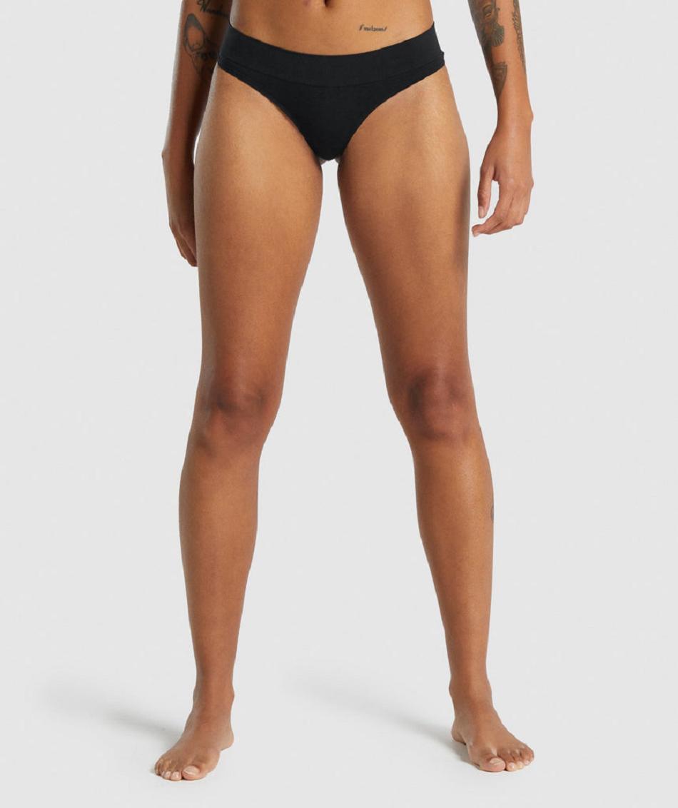 Στρινγκ Gymshark Seamless γυναικεια μαυρα | GR_NN8310