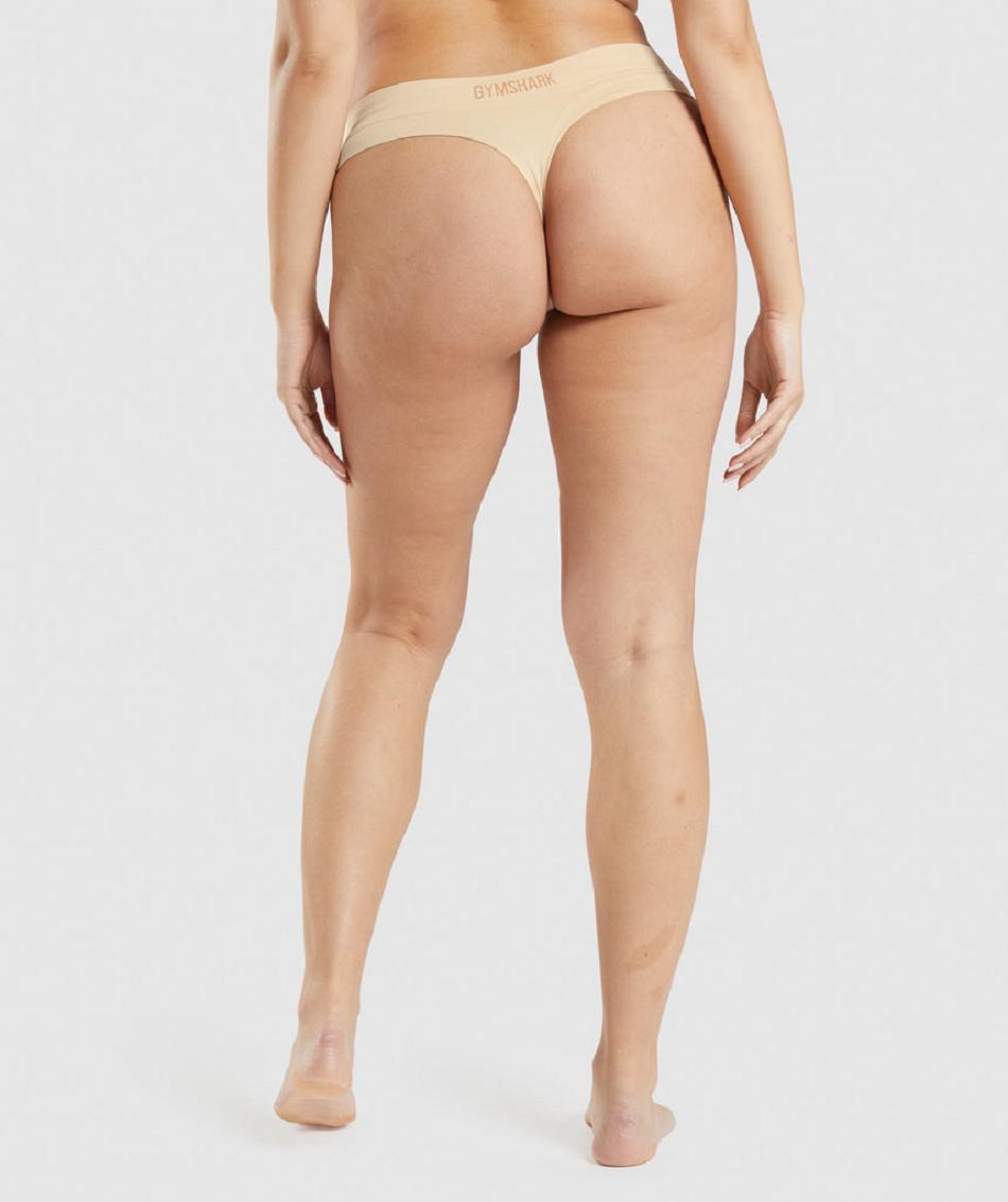 Στρινγκ Gymshark Seamless γυναικεια ανοιχτο καφε | GR_EE2925