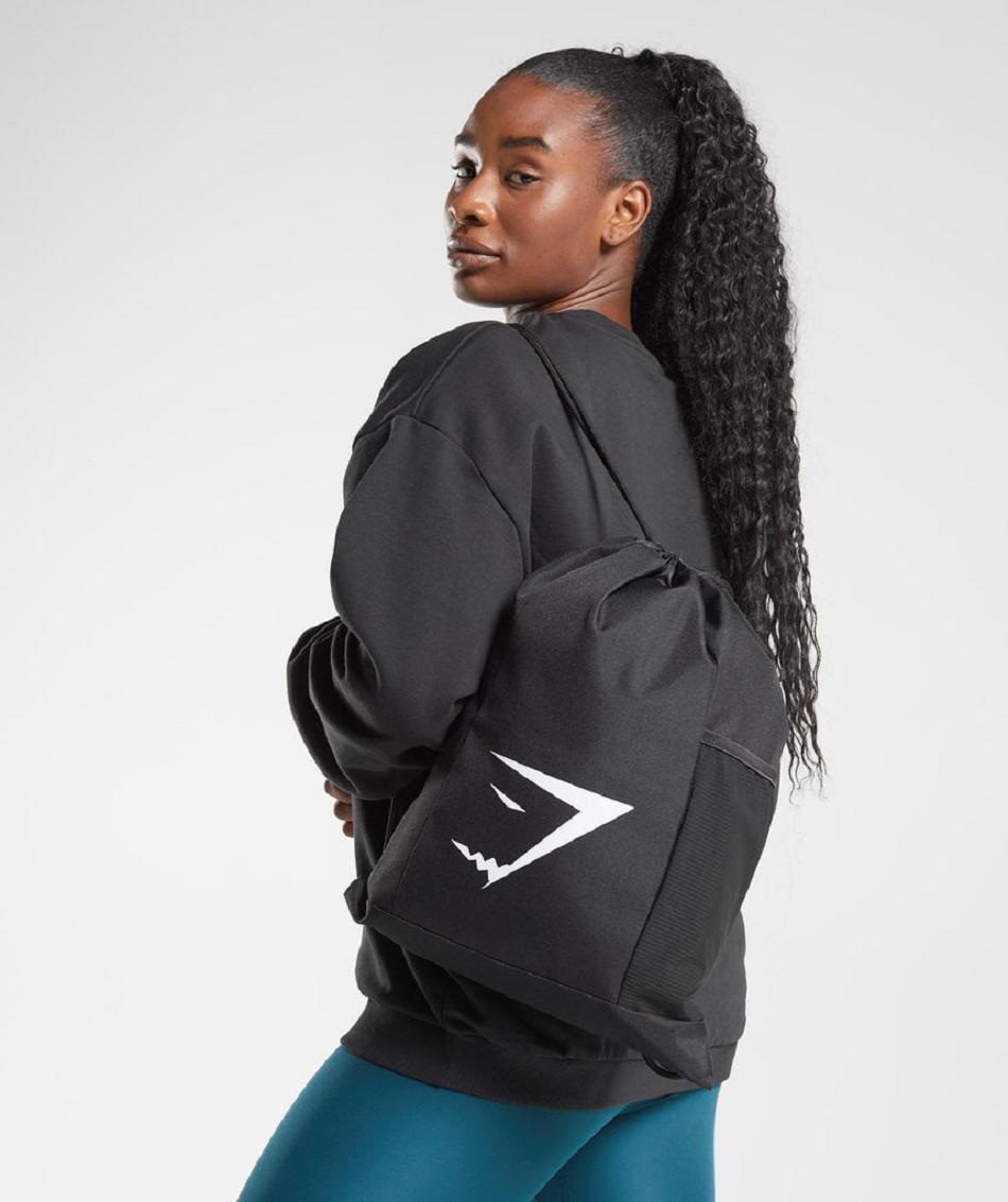 Τσαντεσ Gymshark Sharkhead Gymsack γυναικεια μαυρα | GR_ED2977