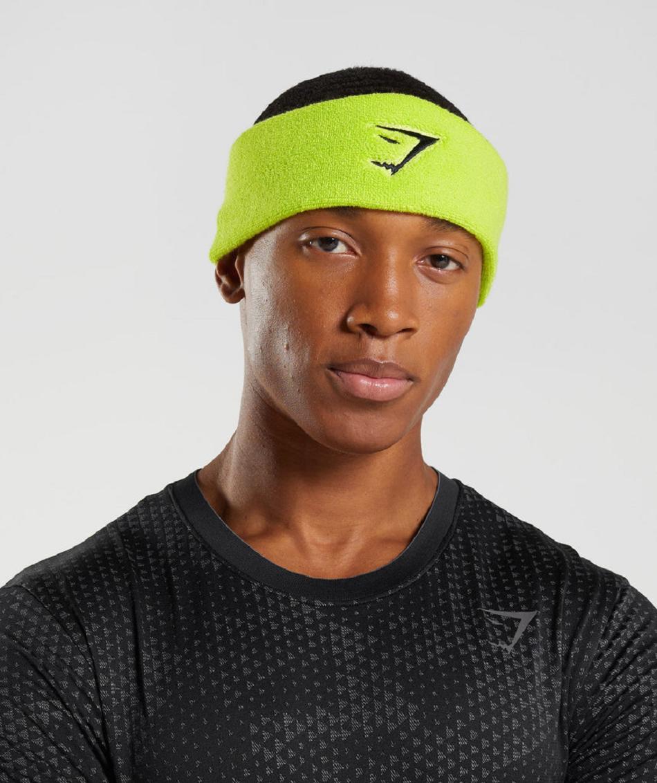 Εξοπλισμός Gymshark Sharkhead Headband ανδρικα πρασινο | GR_Q7536