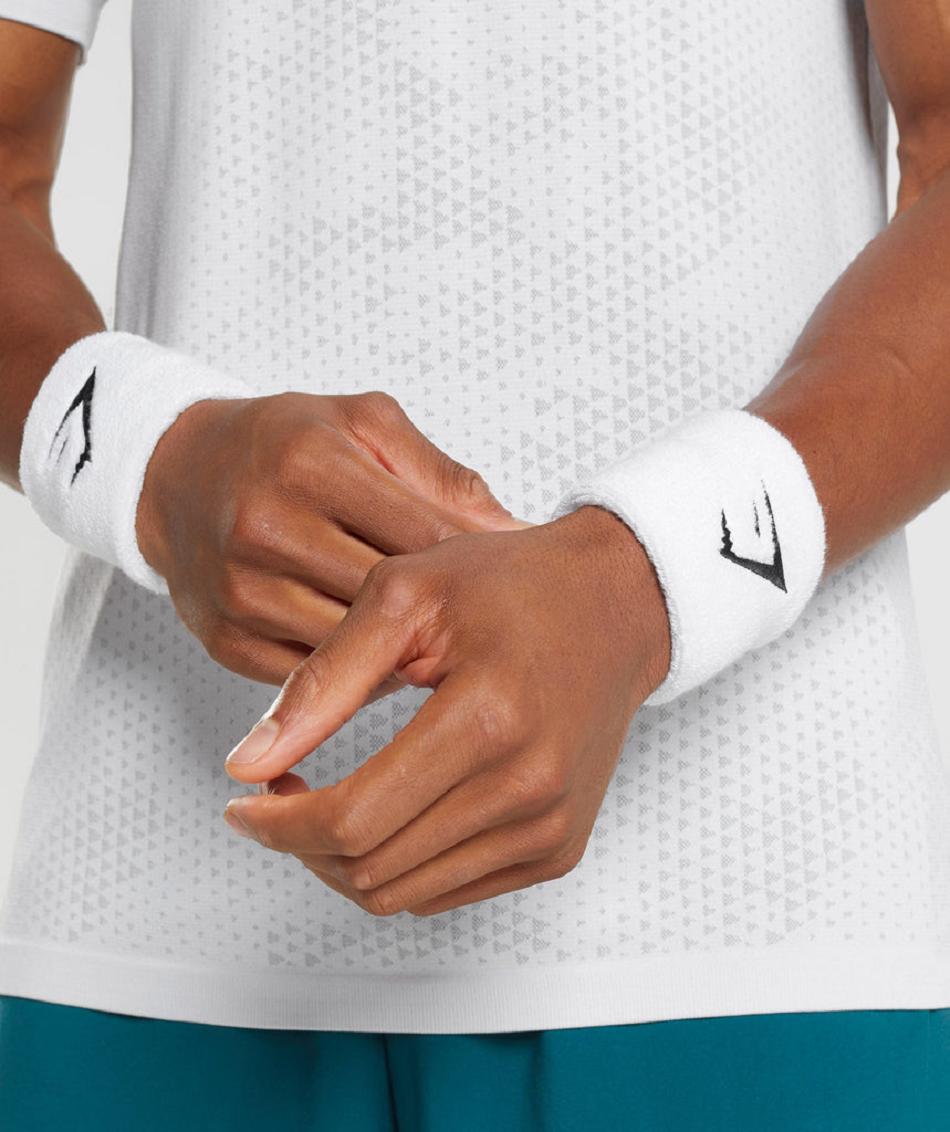 Εξοπλισμός Gymshark Sharkhead Sweat Bands ανδρικα ασπρα | GR_V6665