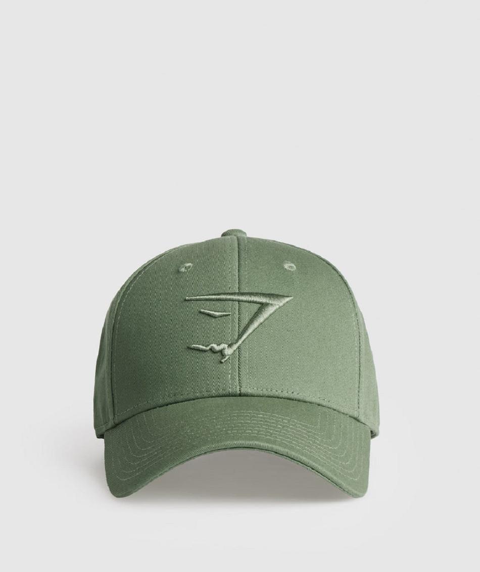 καπελα Gymshark Sharkhead ανδρικα πρασινο | GR_UV4108