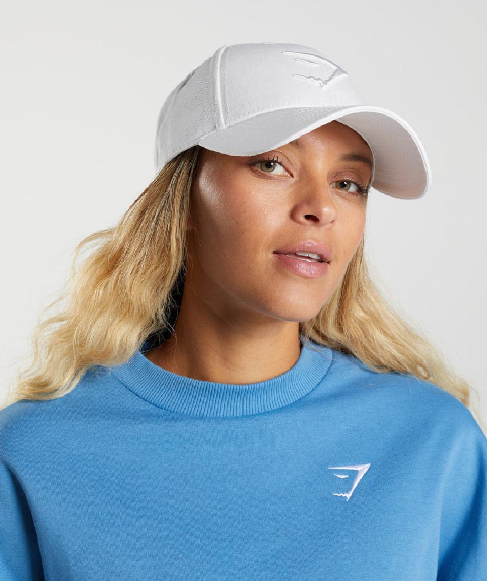 καπελα Gymshark Sharkhead ανδρικα ασπρα | GR_YQ4391