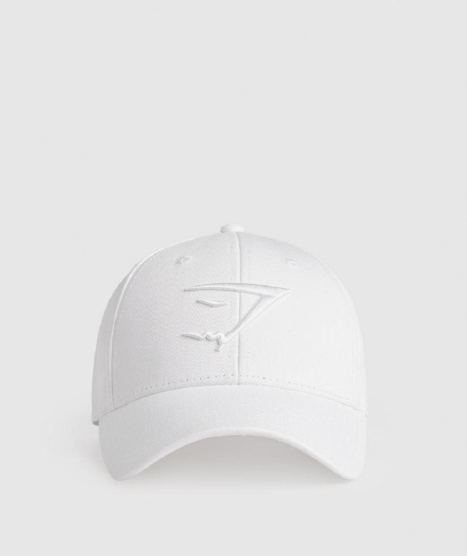 καπελα Gymshark Sharkhead ανδρικα ασπρα | GR_YQ4391