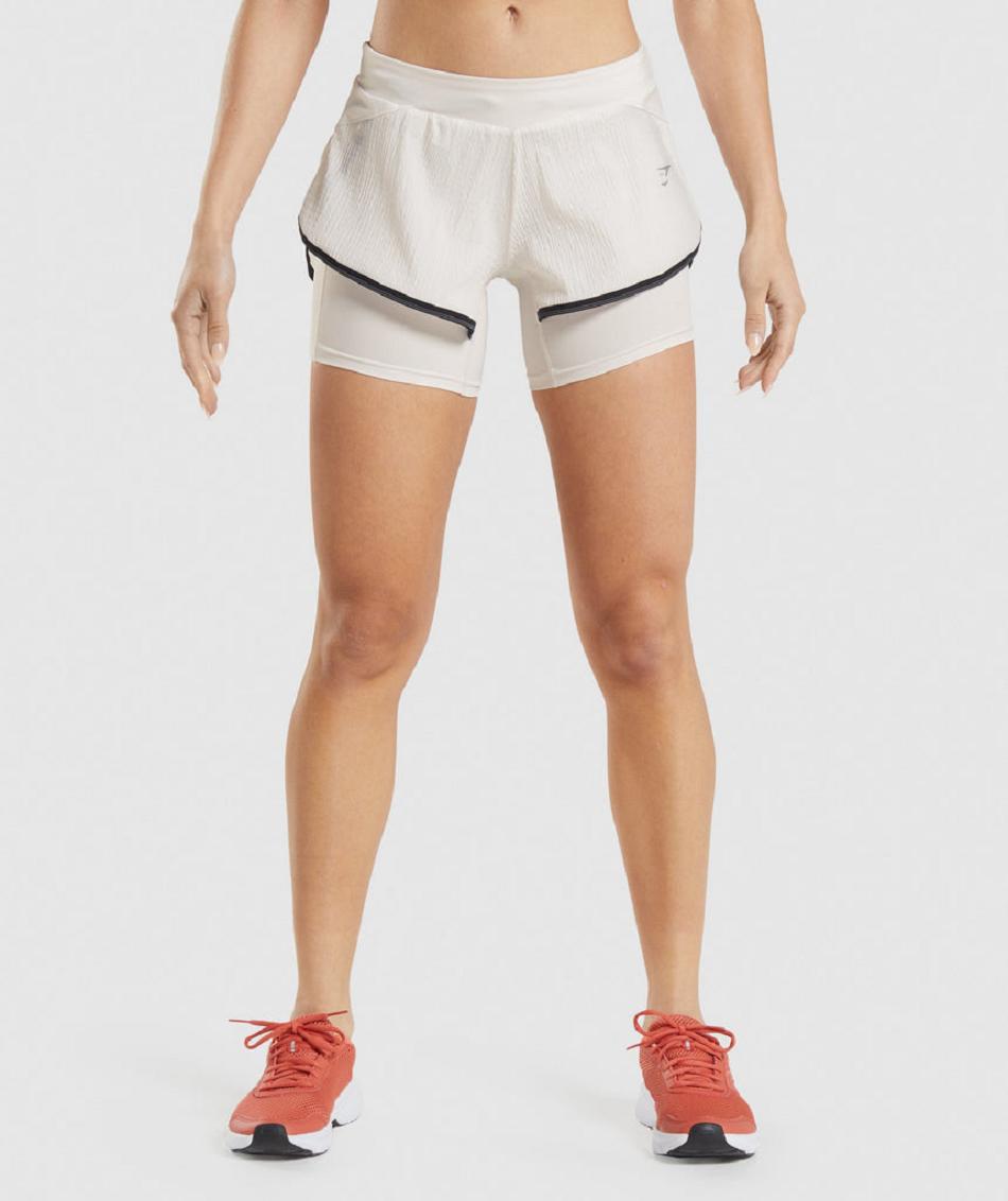 Σορτσ Gymshark Speed 2 In 1 Short γυναικεια ασπρα | GR_NN7040