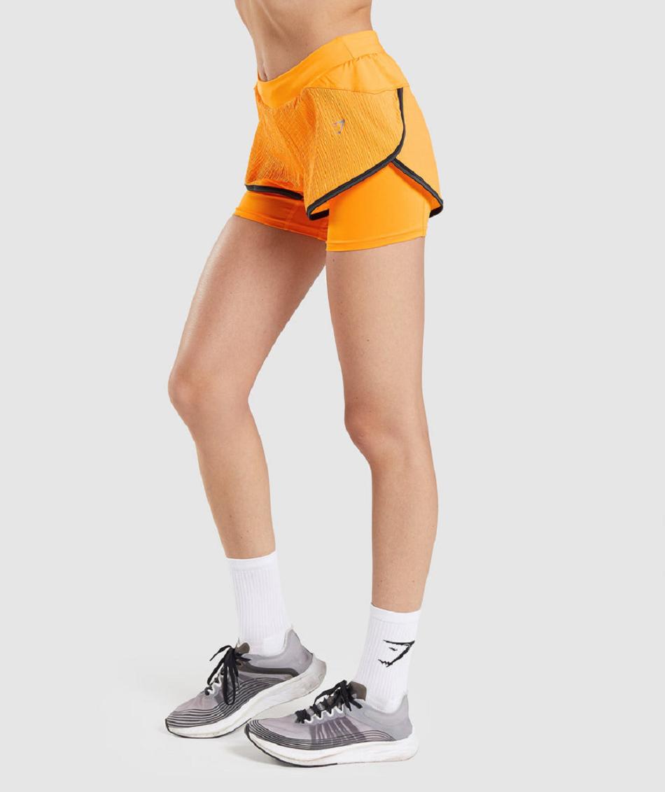 Σορτσ Gymshark Speed 2 In 1 Short γυναικεια πορτοκαλι | GR_O4417