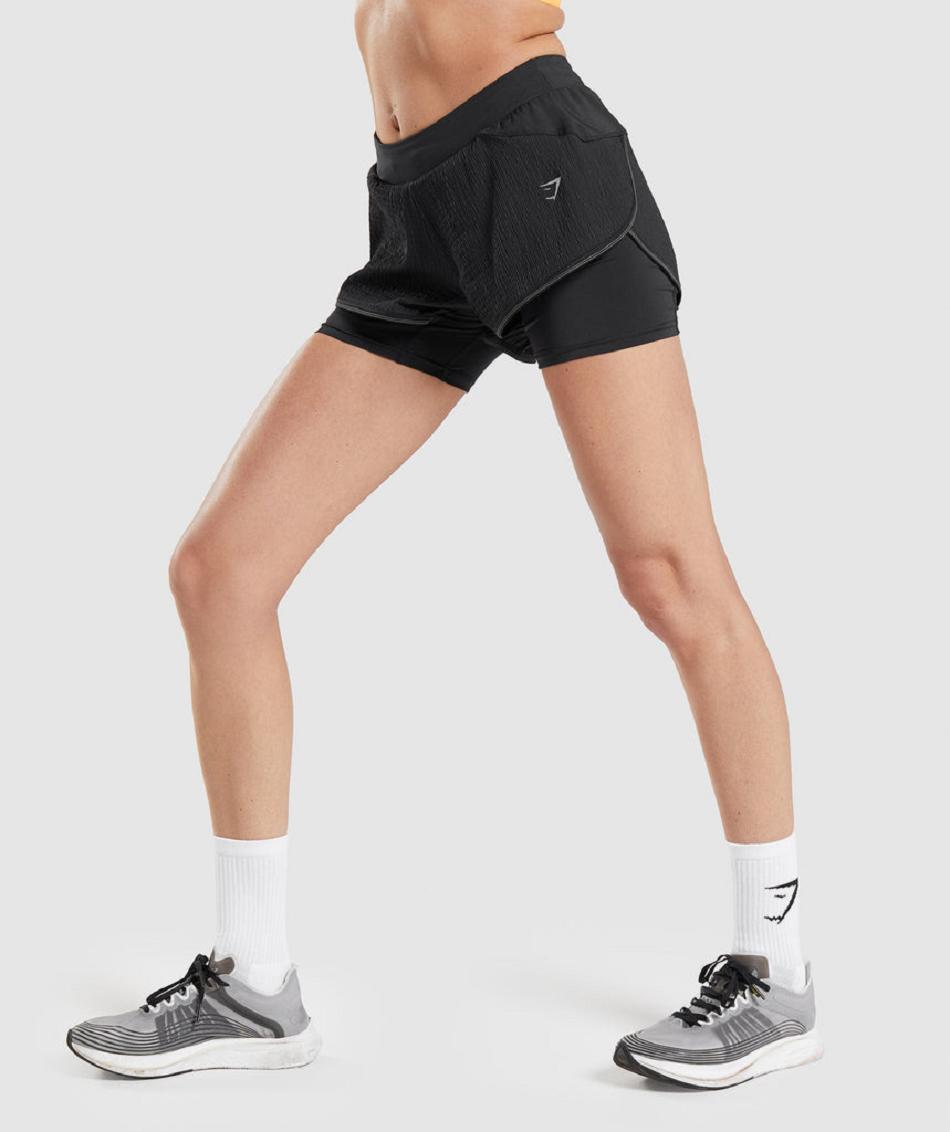 Σορτσ Gymshark Speed 2 In 1 Short γυναικεια μαυρα | GR_TA5775