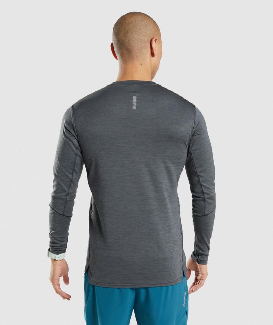 Μακρυμανικο Gymshark Speed ανδρικα μαυρα γκρι | GR_SG8346