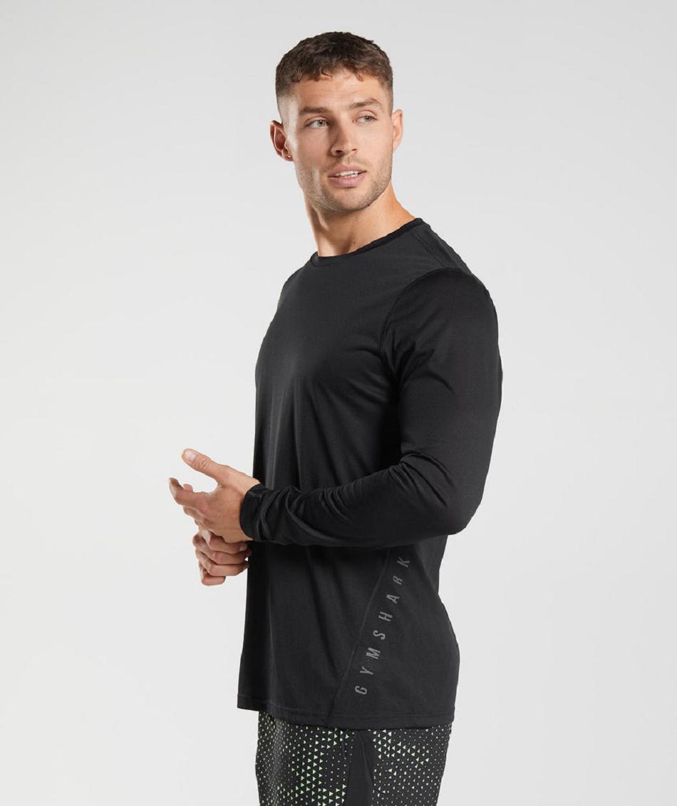 Μακρυμανικο Gymshark Sport ανδρικα μαυρα μαυρα | GR_TA6240