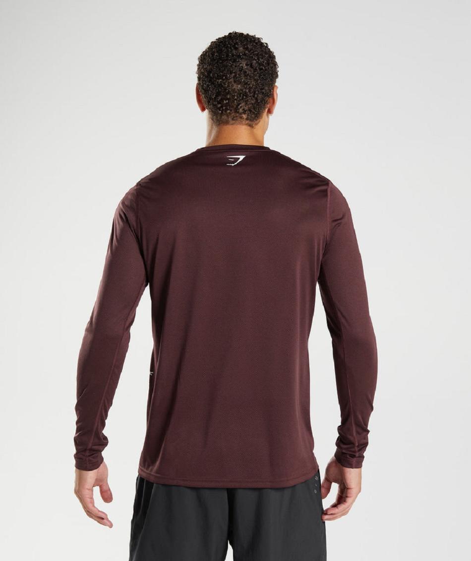 Μακρυμανικο Gymshark Sport ανδρικα μπορντο μαυρα | GR_ZI5279