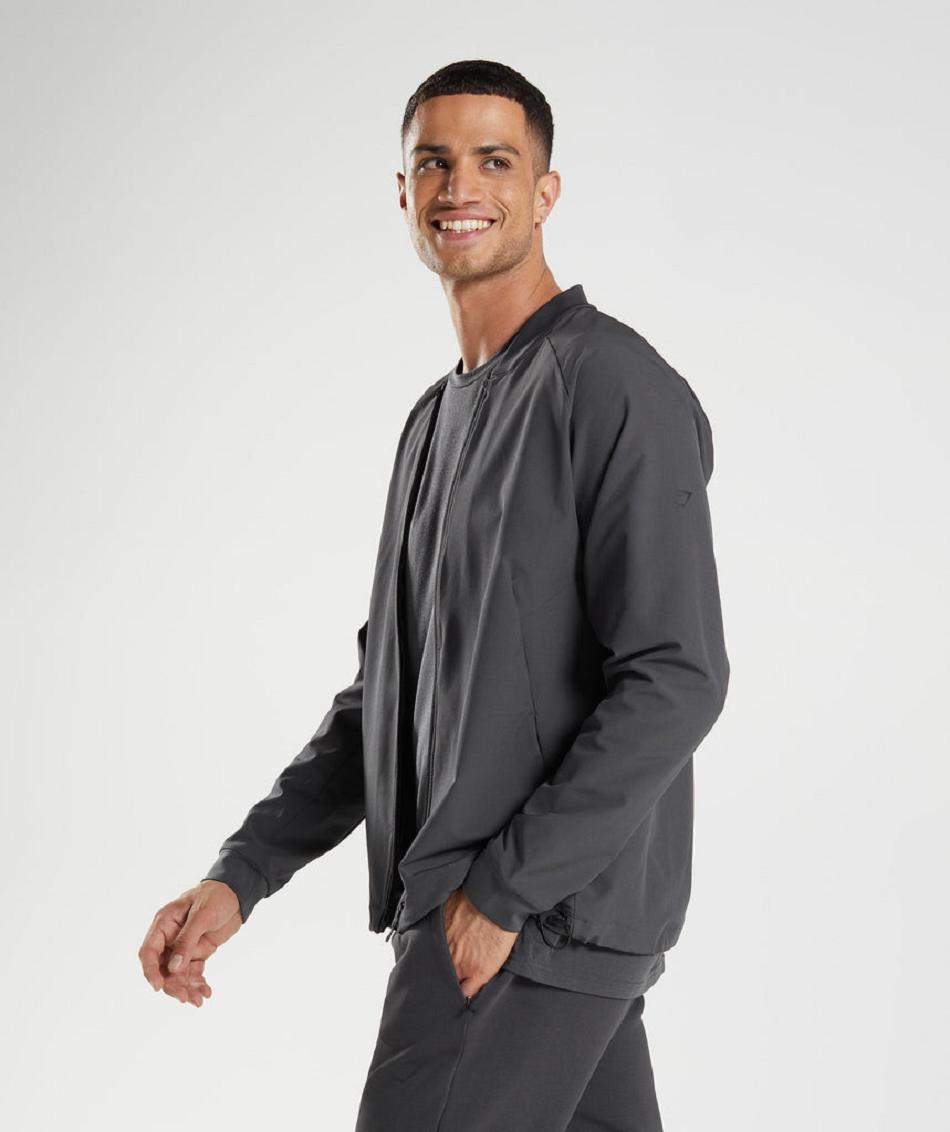 Μπουφαν Gymshark Studio ανδρικα μαυρα γκρι | GR_EG4683