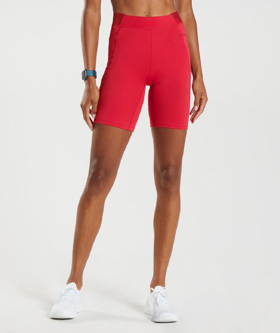 Σορτσ Gymshark Training Brandmark Cycling γυναικεια κοκκινα | GR_MI9219