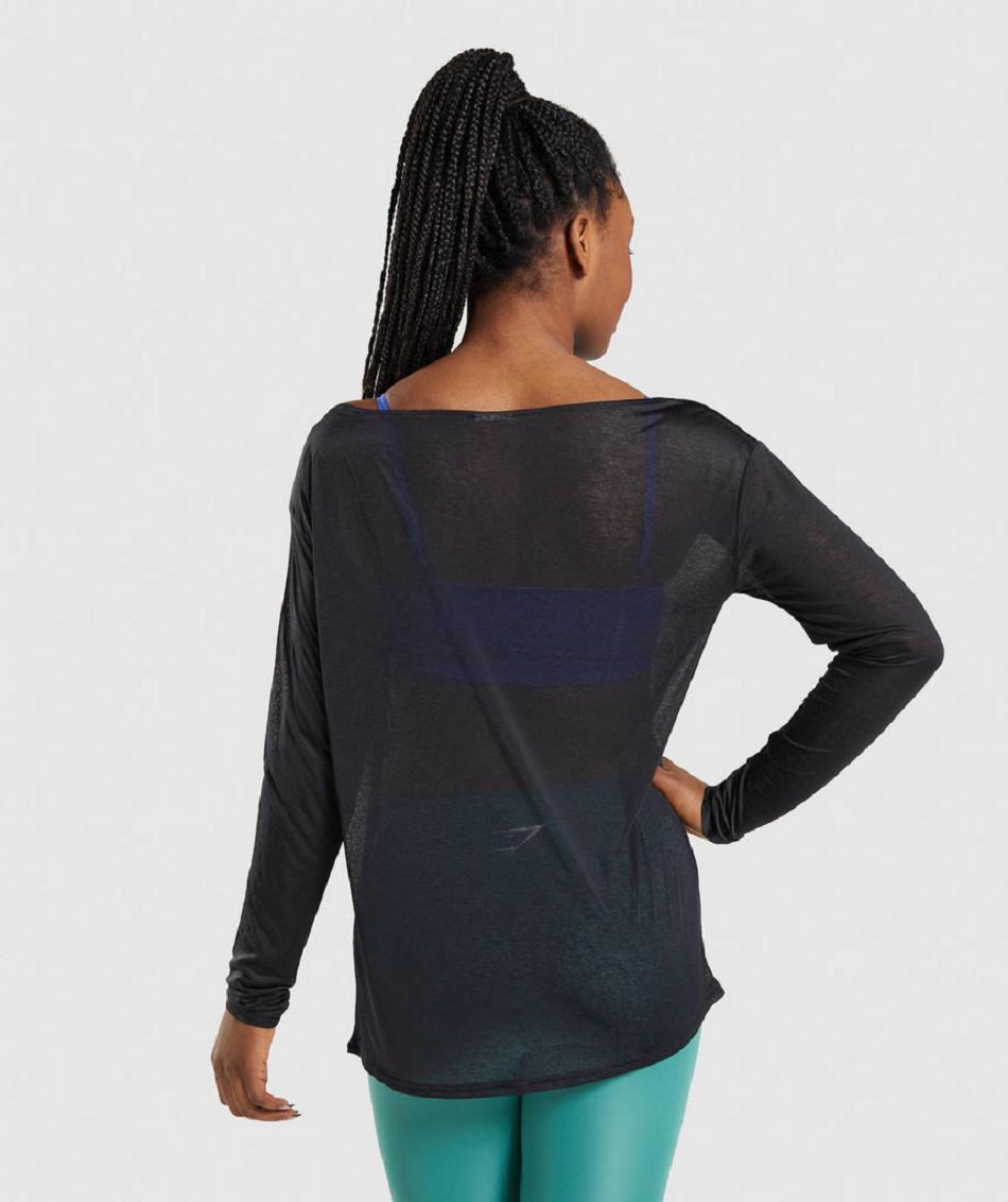Μακρυμανικο Gymshark Training Oversized γυναικεια μαυρα | GR_CR2169