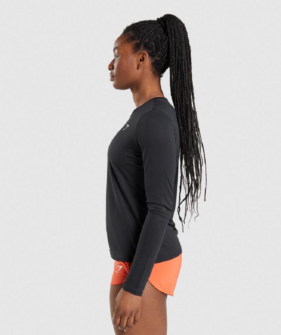 Μακρυμανικο Gymshark Training γυναικεια μαυρα | GR_EC3019