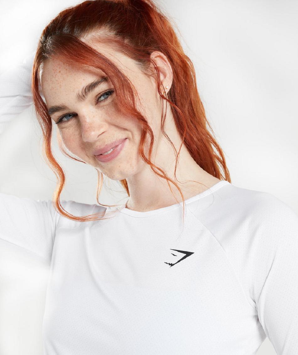 Μακρυμανικο Gymshark Training γυναικεια ασπρα | GR_TH4899
