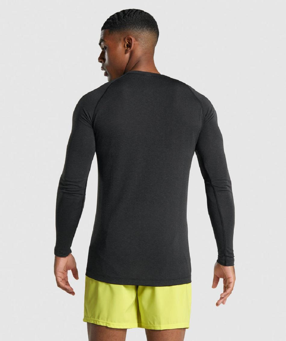 Μακρυμανικο Gymshark Vital Light Seamless ανδρικα μαυρα | GR_ZI3191
